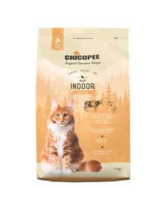 CNL Cat Adult Indoor сухой корм для домашних кошек с говядиной 1 5 кг Chicopee