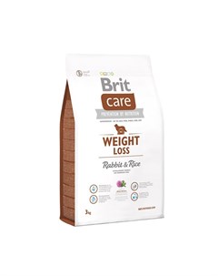Сухой корм Care Weight Loss Rabbit Rice для собак с избыточным весом с кроликом и рисом 3 кг Brit*