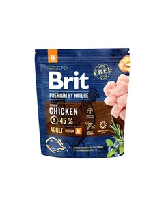 Premium by Nature Adult M сухой корм для собак средних пород с курицей 1 кг Brit*