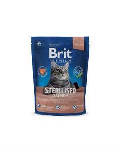 Сухой корм Premium Cat Sterilised для стерилизованных кошек с лососем курицей и куриной печенью 300  Brit*