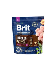 Premium by Nature Adult S сухой корм для собак мелких пород с курицей 1 кг Brit*