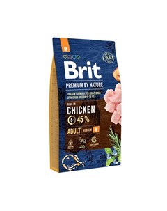 Premium by Nature Adult M сухой корм для собак средних пород с курицей 8 кг Brit*