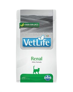 Vet Life Natural Diet Cat Renal сухой корм для кошек при почечной недостаточности 400 г Farmina