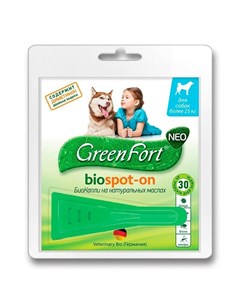 Биокапли для собак более 25 кг от клещей блох вшей власоедов комаров слепней 2 5 мл Greenfort neo