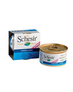 Влажный корм для котят с тунцом и алое кусочки в желе в консервах 85 г Schesir