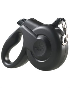 Styleash Стильная рулетка 5 м с выдвижным шнуром для собак средних пород до 25 кг черная Fida