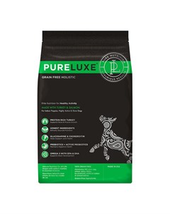 Сухой корм PureLuxe для активных собак с индейкой и лососем Pure luxe