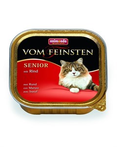 Vom Feinsten Senior влажный корм для пожилых кошек старше 7 лет паштет с говядиной в ламистерах 100  Animonda