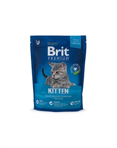 Premium Cat Kitten сухой корм для котят с курицей в лососевом соусе 300 г Brit*