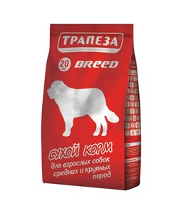 Сухой корм Breed для взрослых собак средних и крупных пород с говядиной 20 кг Трапеза