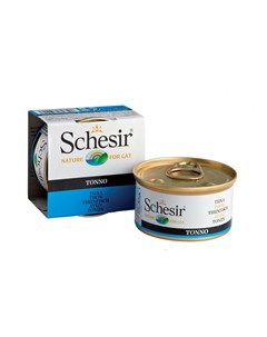 Влажный корм для кошек с тунцом кусочки в желе в консервах 85 г Schesir