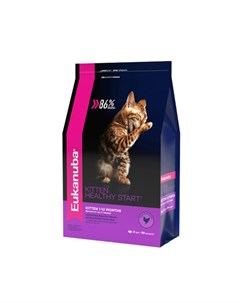 Kitten Healthy Start полнорационный сухой корм для котят беременных и кормящих кошек с курицей 2 кг Eukanuba