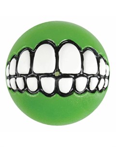 Игрушка для собак Grinz S мяч с принтом зубы и отверстием для лакомства Лайм 49 мм Rogz