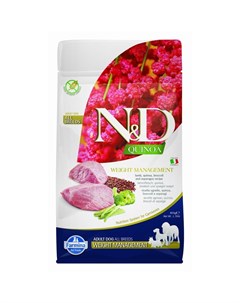 N D Dog GF Quinoa Weight Management сухой беззерновой корм для взрослых собак для контроля веса с яг Farmina