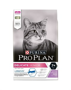 Delicate сухой корм для пожилых кошек старше 7 лет с чувствительным пищеварением с высоким содержани Pro plan