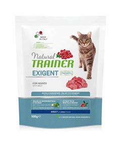 Сухой корм Natural Exigent для взрослых привередливых кошек с говядиной 300 г Trainer