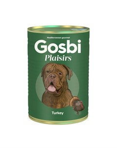 Влажный корм Plaisirs для взрослых собак с индейкой 400 г Gosbi