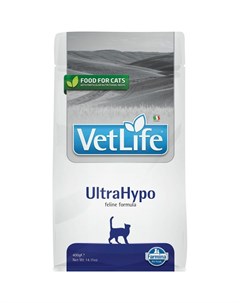 Vet Life Natural Diet Cat Ultrahypo сухой корм для кошек при аллергии 400 г Farmina