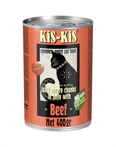 Влажный корм Canned Food Beef для кошек с говядиной 400 г Kis-kis