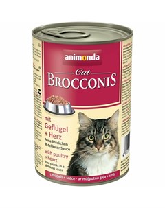 Brocconis Cat влажный корм для кошек с домашней птицей и сердцем кусочки в соусе в консервах 400 г Animonda
