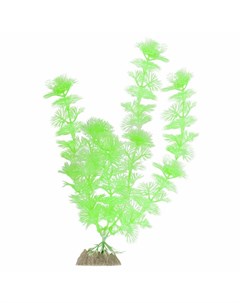 Растение для аквариума пластиковое флуоресцентное зеленое 20 32 см Glofish
