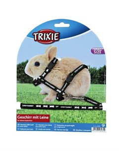 Шлейка для крольчат с поводком 8 мм 1 20 м нейлоновая с рисунком 15 30 см Trixie