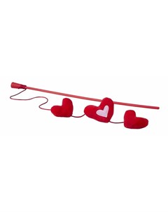 Catnip Hearts Magic Stick Red игрушка дразнилка для кошек в виде удочки с кошачьей мятой красная Rogz