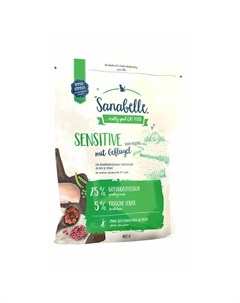 Сухой корм Sensitive для кошек с чувствительным пищеварением с домашней птицей 400 г Sanabelle