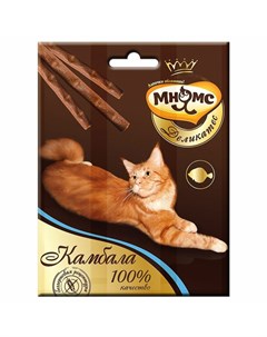 Деликатес лакомство для кошек лакомые палочки с камбалой 9 см 4 г 3 шт в упаковке Мнямс