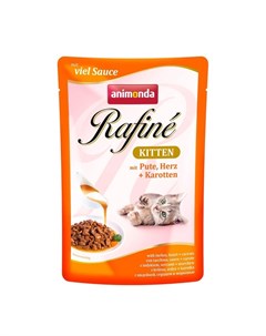 Rafine Soupe Kitten влажный корм для котят с индейкой сердцем и морковью кусочки в соусе в паучах 10 Animonda