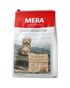Сухой корм Pure Sensitive Mini Adult Truthahn Reis для взрослых собак мелких пород с индейкой и рисо Mera