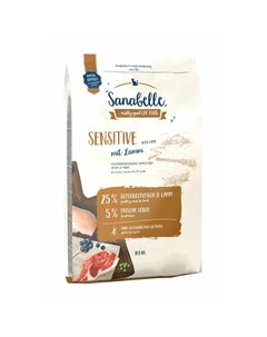 Сухой корм Sensitive для кошек с чувствительным пищеварением с ягненком Sanabelle