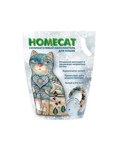 Морозная свежесть cиликагелевый впитывающий наполнитель с ароматом морозной свежести 3 6 л Homecat