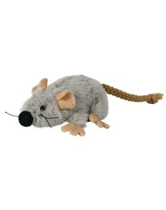 Мышь для кошек 7 см плюш серый Trixie