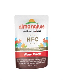 Classic Raw Pack Adult Cat Chicken Fillet with Ham влажный корм для кошек с куриным филе и ветчиной  Almo nature