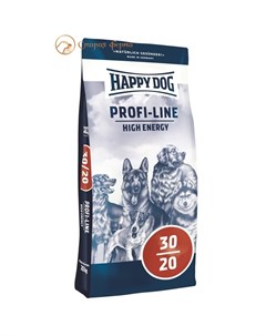 Profi Line High Energy 30 20 полнорационный сухой корм для собак уличного содержания и собак с высок Happy dog