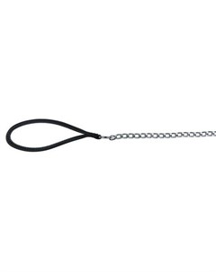 Поводок цепь для собак 110 см 4 мм металлическая с нейлоновой ручкой черная Trixie