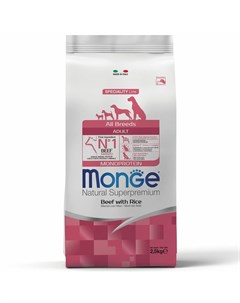 Dog Speciality Line Monoprotein полнорационный сухой корм для собак с говядиной и рисом 2 5 кг Monge