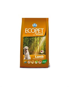 Ecopet Natural Lamb Mini сухой корм с ягненком для взрослых собак мелких пород с чувствительным пище Farmina