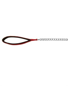 Поводок цепь для собак 110 см 2 мм металлическая с нейлоновой ручкой красная Trixie
