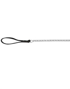 Поводок цепь для собак 1 00 м 3 мм хромированный металл с кожаной ручкой черный Trixie