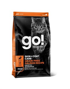 Сухой беззерновой корм GO Skin Coat GF Salmon для котят и кошек с лососем Go! natural holistic