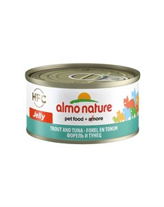 Legend Adult Cat Trout Tuna влажный корм для кошек с форелью и тунцом кусочки в желе в консервах 70  Almo nature