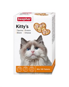 Kitty s Mix витаминизированное лакомство сердечки для кошек с таурином биотином протеином и сыром 18 Beaphar