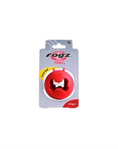 Мяч пупырчатый с зубами для массажа десен с отверстием для лакомств FRED 64 мм красный Rogz