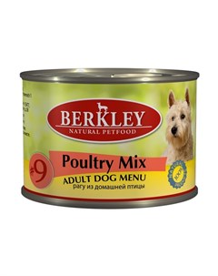 Adult Dog Menu Poultry Mix 9 паштет для взрослых собак с натуральным мясом цыплёнка индейки утки 200 Berkley