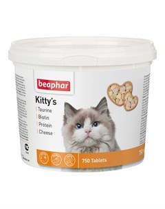 Kitty s Mix витаминизированное лакомство сердечки для кошек с таурином биотином протеином и сыром 75 Beaphar