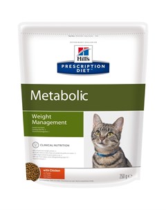 Prescription Diet Cat Metabolic сухой диетический корм для кошек для снижения и контроля веса с кури Hill`s