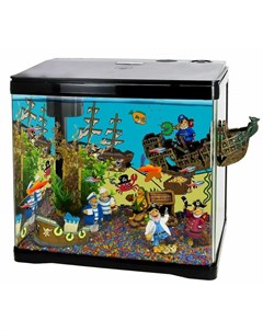 Prime детский аквариум Пиратский остров полный комплект с оборудованием и декорациями черный 33 л Primezoo