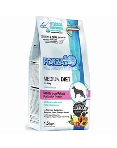 Сухой корм Medium Diet для взрослых собак средних пород из свинины картофеля и риса с микрокапсулами Forza10